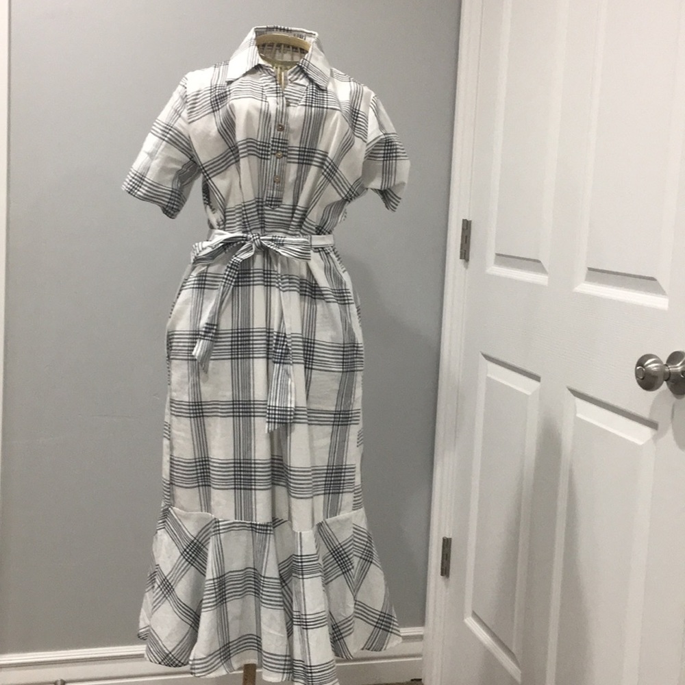 Black and white plaid dress